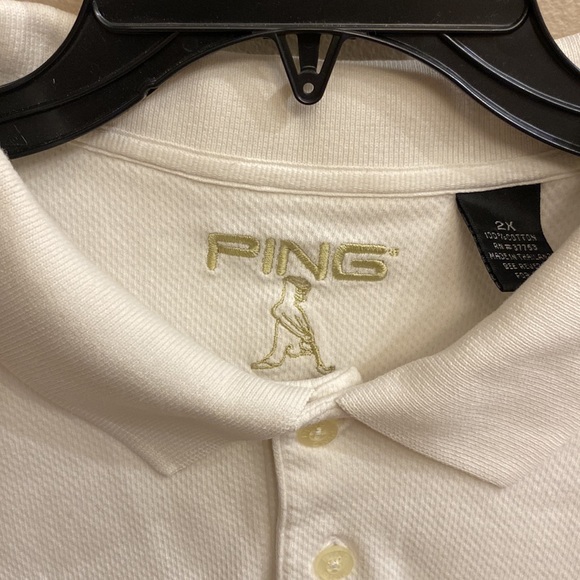 PING Big & Tall 4 button white s/s cotton men’s polo shirt vintage 2X 🌞 - Picture 4 of 13